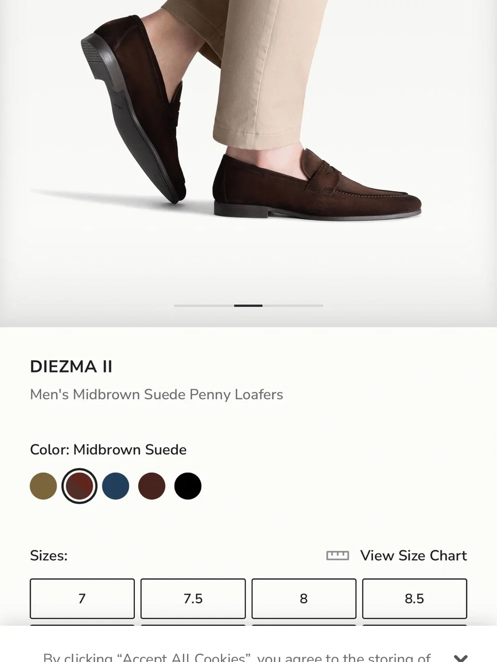 Magnanni Midbrown Suede Penny Loafers
